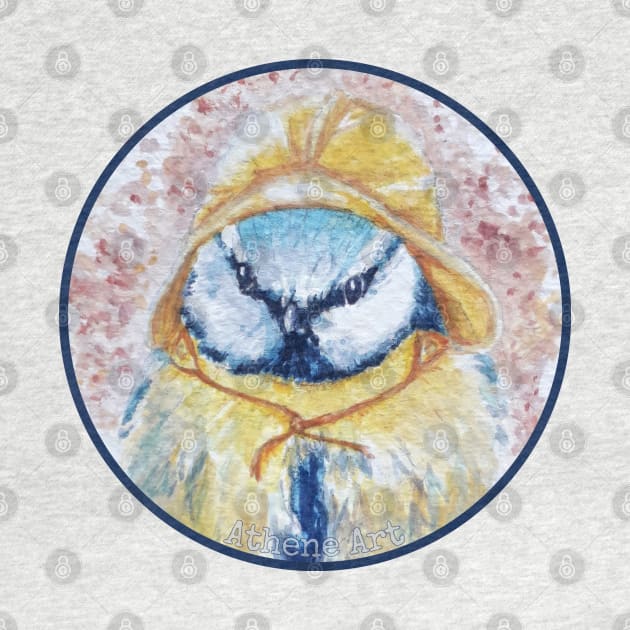 Watercolour Blue Tit Bird Painting  | Circle | by Athene Art